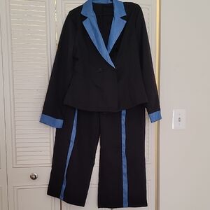 NWOT SHEIN Black and Blue Contrast Pantsuit